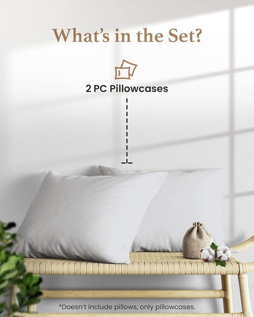 1000 TC Light Gray King Pillowcases Set of 2 100% Egyptian Cotton Pillow Cases - Image 2