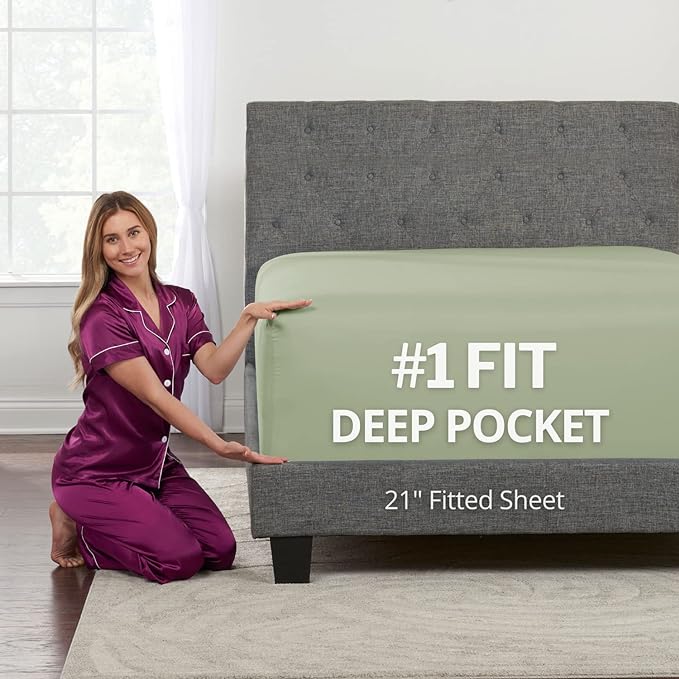 Deep Pocket Full Size Fitted Sheet 21' Full Size Deep Pocket Sheet Perfectly by DeaLuxeBedding