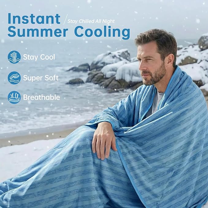 Guohaoi Cooling Blanket for Hot Sleepers and Night Sweats, 100% Oeko-Tex - Image 2