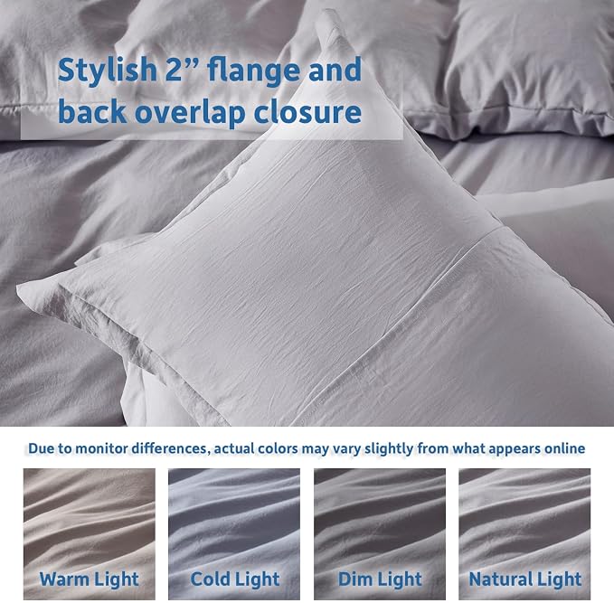 Nestl Grey Lavender California King Duvet Cover Sets - Image 8