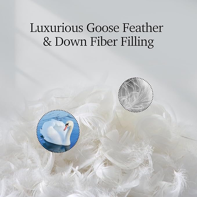 Hotel Grand Luxury White Goose Feather Down Fiber Comforter Twin Size, 100% - Image 2