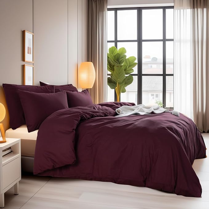 NEXHOME PRO Duvet Cover Set King Size Linen Look Textured Organic Natural 100% - Image 2