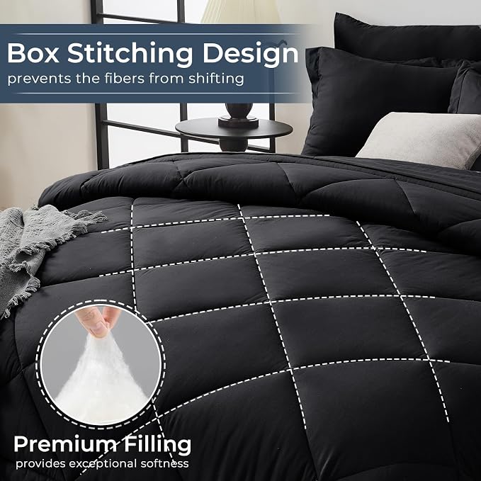 HEVUMYI Black Twin-XL Comforter Set - Image 4