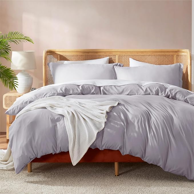 Nestl Grey Lavender Duvet Cover Full Size by Nestl