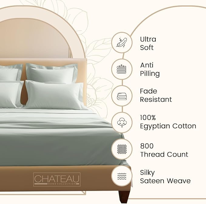 Deep Pocket Queen Sheets Set, Egyptian Cotton Sheets Queen Size Bed Set - Image 5