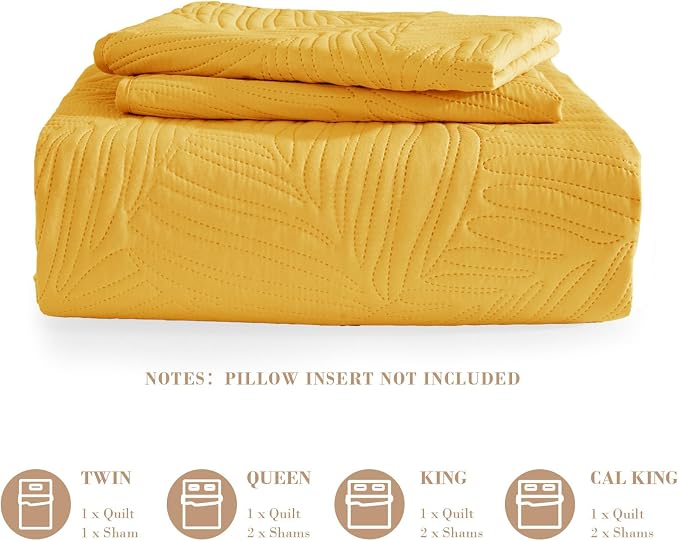 Exclusivo Mezcla King Size Quilt Bedding Set, Lightweight Yellow Quilts King - Image 6