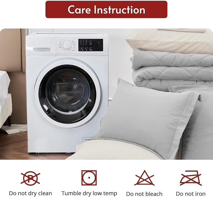 MUXHOMO 7 Pieces King Comforter Set, Reversible Bed in a Bag King Size - Image 9
