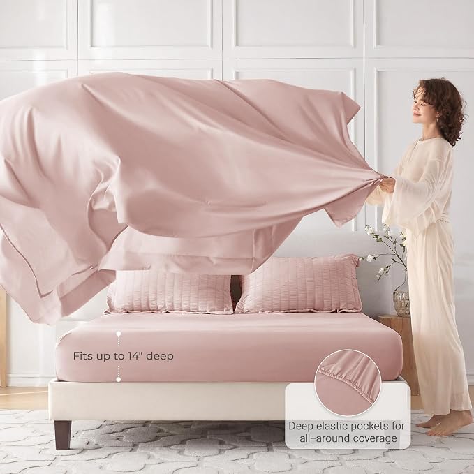MUXHOMO 7 Pieces California King Comforter Set, Seersucker Bed in a Bag Cal - Image 3