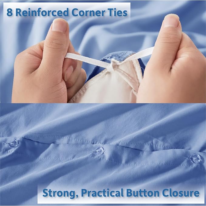 Nestl Calm Blue Duvet Cover King Size - Image 4