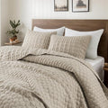 Beige Quilt Queen Size Bedding Sets by WDCOZY