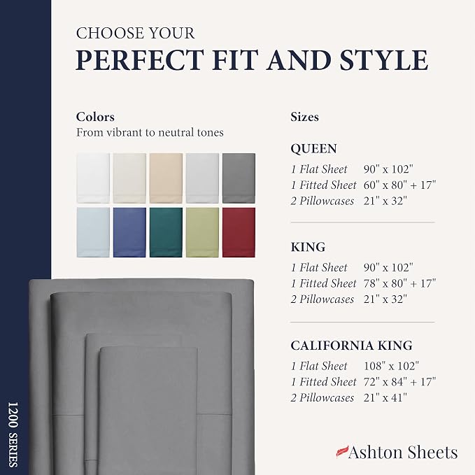 100% Egyptian Cotton Split King Sheets Sets - Image 8