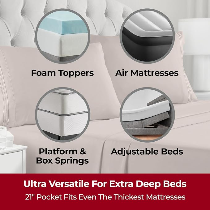 Mellanni Extra Deep Split King Sheets - Image 2