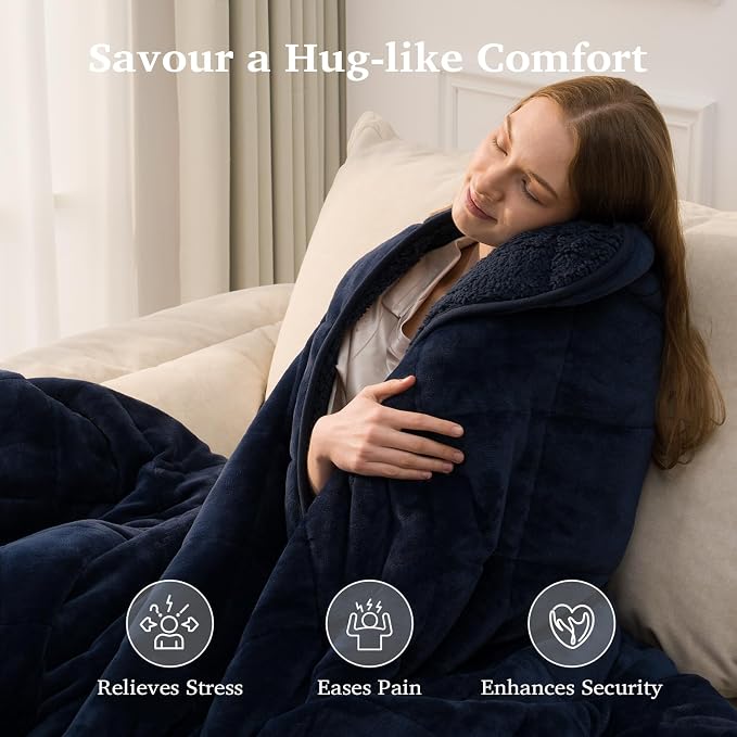 Sivio Weighted Blanket for Adult 15 lbs, Sherpa Heavy Blanket - Image 4