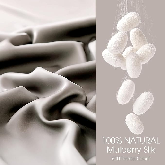 100% Silk Pillow Cases 2 Pack Queen Size Mulberry Silk Pillowcase - Image 2