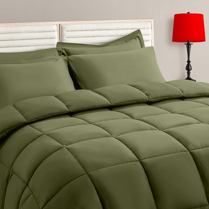 TAIMIT Olive Green Twin Size Comforter Set by TAIMITBedingSets