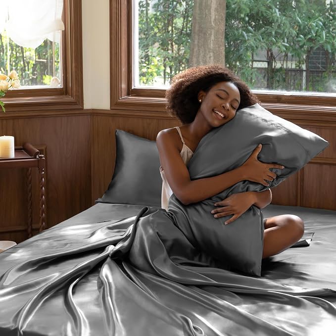 CozyLux Satin Sheets King Size Sheet Set - Image 7