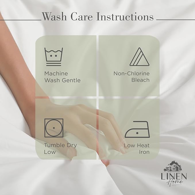 Linen Home 100% Cotton Percale Sheets Twin Size, Deep Pocket, 3 Pieces Set - Image 5