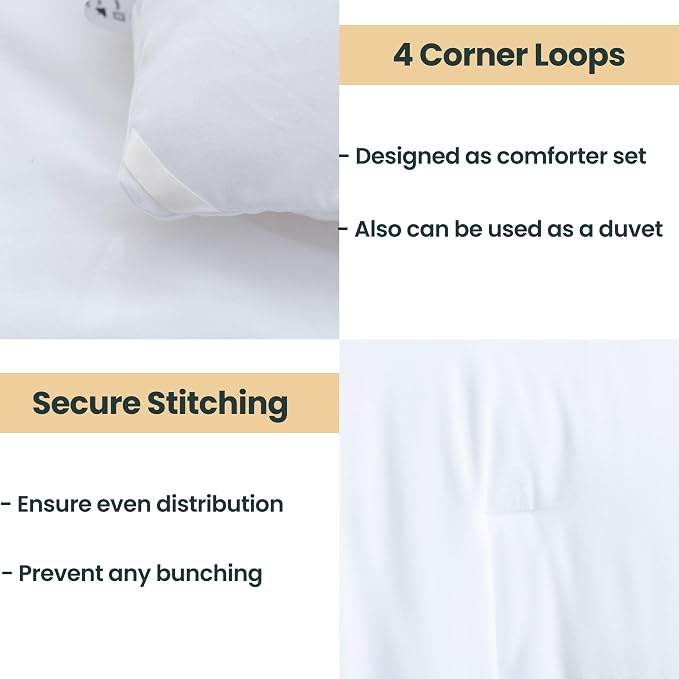 Paxrac White Comforter Twin/Twin XL Size, 2 Pieces Extra Long Comforter Set - Image 4