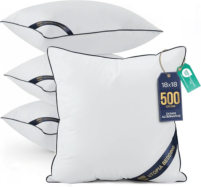 Utopia Bedding Throw Pillow Inserts, 18 x 18 Inches Decorative Indoor Pillows by UTOPIABEDDING