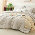 CozyLux Full Size Comforter Sets Beige, 7 Pieces Bed in a Bag Full Comforter Set by CozyLux