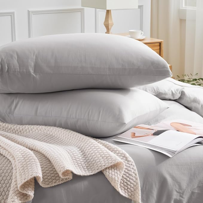 NEXHOME PRO Duvet Cover Set California King Linen Look Textured Organic Natural - Image 5