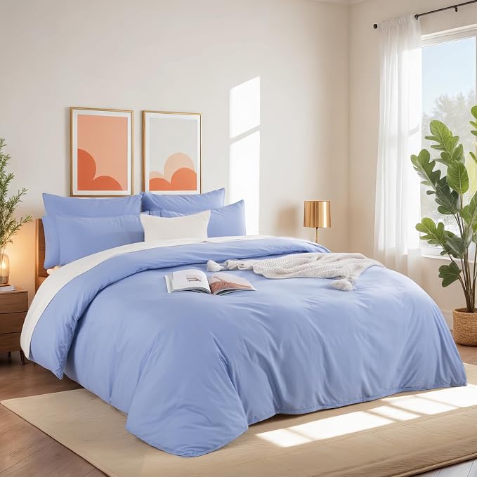 NEXHOME PRO Full Duvet Cover Set, 100% Washed Cotton - Image 6
