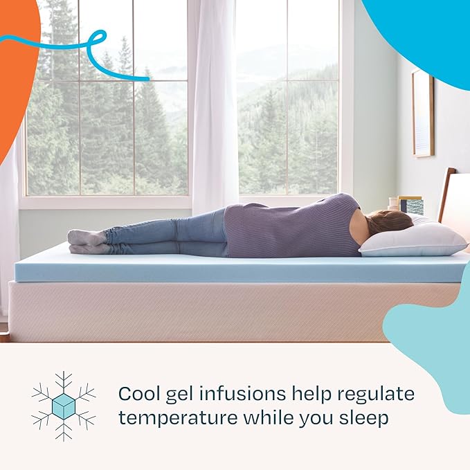 Linenspa Memory Foam Mattress Topper, Twin Size - Image 2