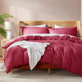 Nestl Burgundy Red Duvet Cover King Size by Nestl