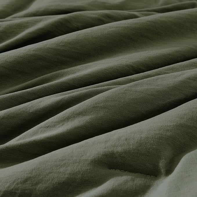 WRENSONGE Super King Plus Comforter Set- 7 Pieces Soft Olive Green Bed in a Bag - Image 5