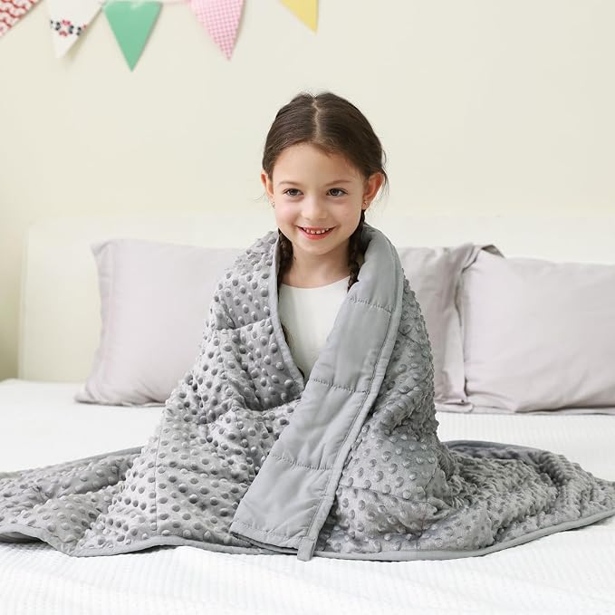 Mr. Sandman Weighted Blanket 5LBS 36 x 48 Inches, Minky Dots Heavy Blanket by MrSandman