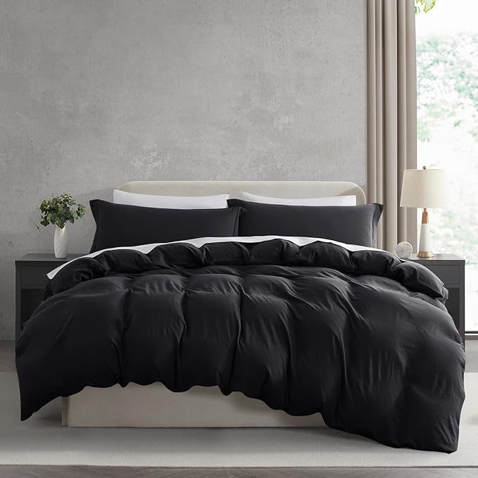 Nestl Black California King Duvet Cover Sets by Nestl