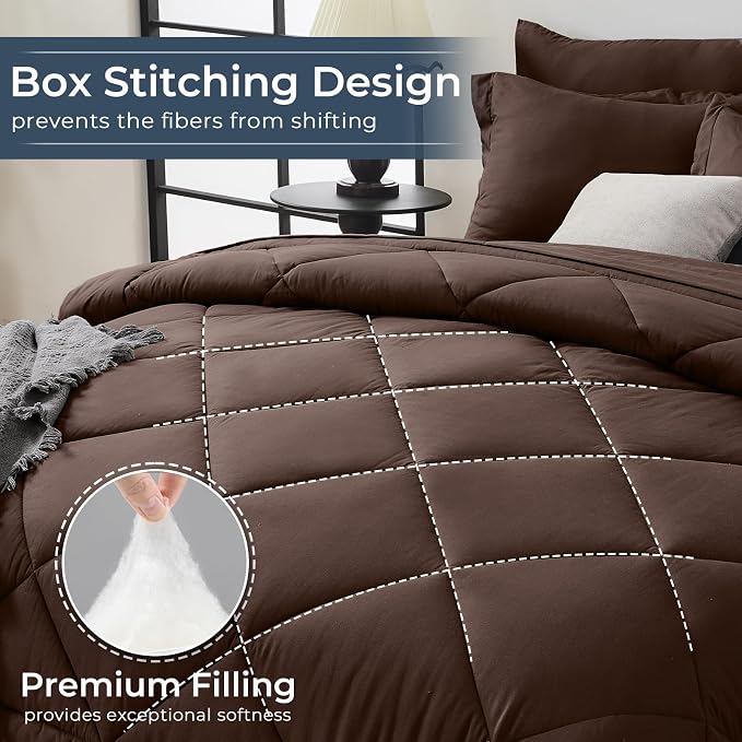 HEVUMYI Brown King Comforter Set - Image 4