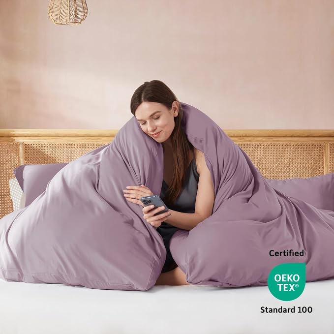 Nestl Dusty Purple Duvet Cover Queen Size - Image 3