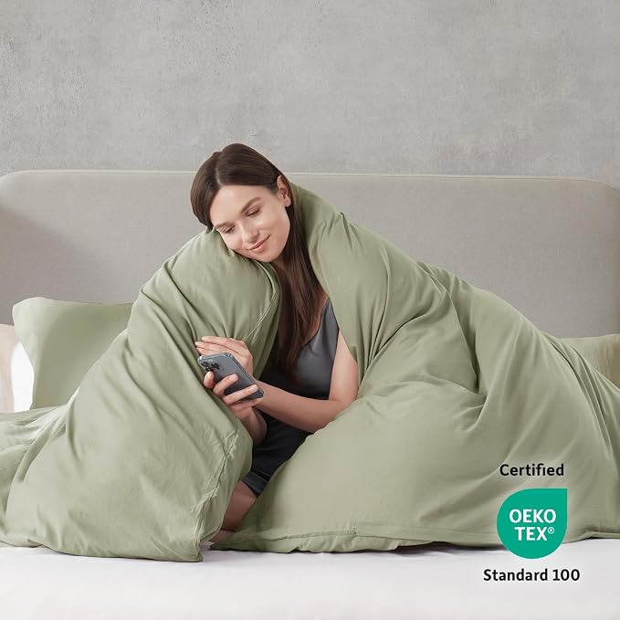 Nestl Light Sage Duvet Cover King Size - Image 3