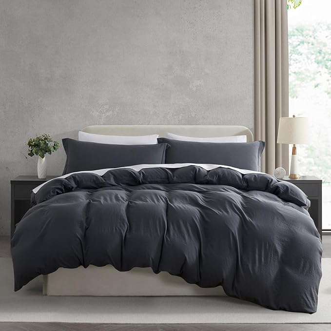Nestl Dark Grey Duvet Cover King Size by Nestl