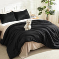Litanika Black Twin/Twin XL Comforter Set, 2 Pieces Lightweight Solid Bedding by Litanika