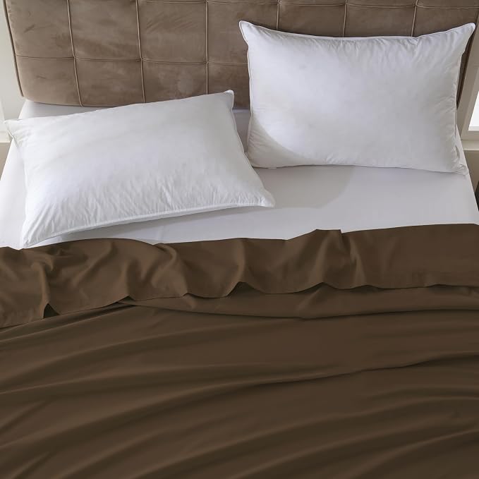 ZPECC Queen Flat Sheet Only 1 Pack, Durable Brown Top Bed Sheets Hypoallergenic - Image 7