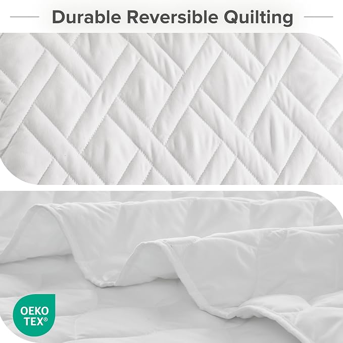 Comfort Spaces Queen Quilt Set Modern Reversible Diamond Coverlet Queen Bedding - Image 4
