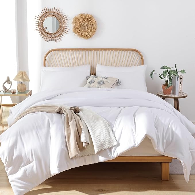 ROSGONIA California King Comforter Set White, All Season Hotel Bedding - Image 6
