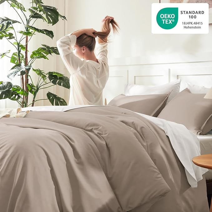 Litanika Light Coffee Comforters Oversized King Size, 3 Pieces Lightweight - Image 4