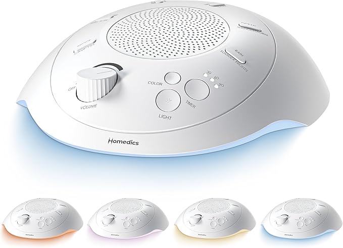 Homedics Sleep Better Portable Sound Machine, Night Light, 12 Soothing Sounds by Homedics