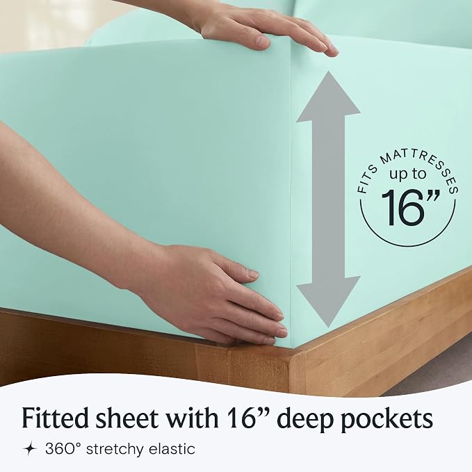 LuxClub 5 PC Sheet Set Bed Sheets Deep Pockets 16" Eco Friendly Wrinkle Free - Image 6