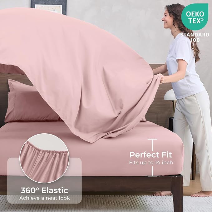 HEVUMYI Dusty Pink Full Comforter Set - Image 5