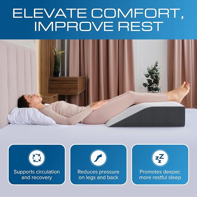 Kolbs Leg Elevation Pillow for After Surgery | Flat Top Bed Wedge Bolster - Image 2