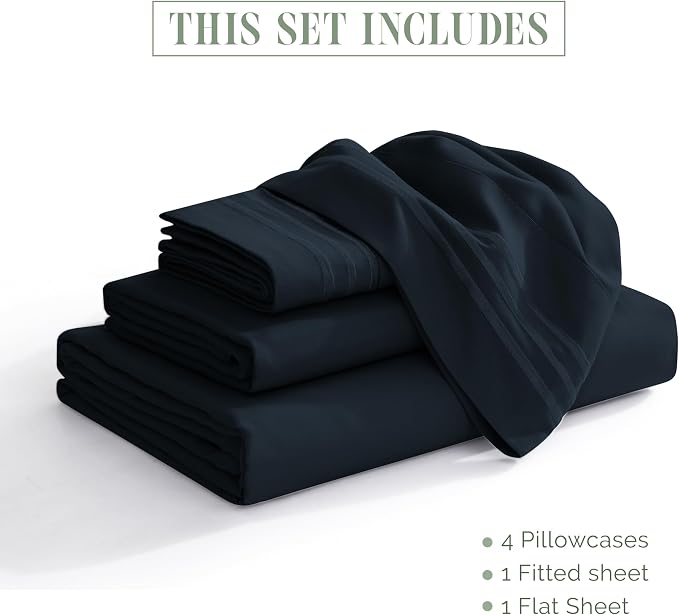 Elegant Comfort 1500 Premier Hotel Quality 4-Piece Bed Sheet Sets, Deep Pockets - Image 3