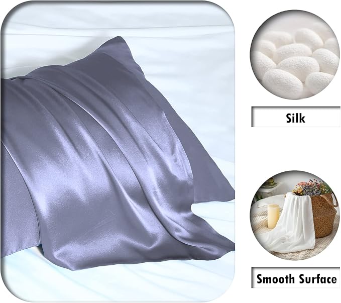 Silk Pillow Cases 2 Pack Soft Breathable and Sliky King Size Pillow Cases Set - Image 2
