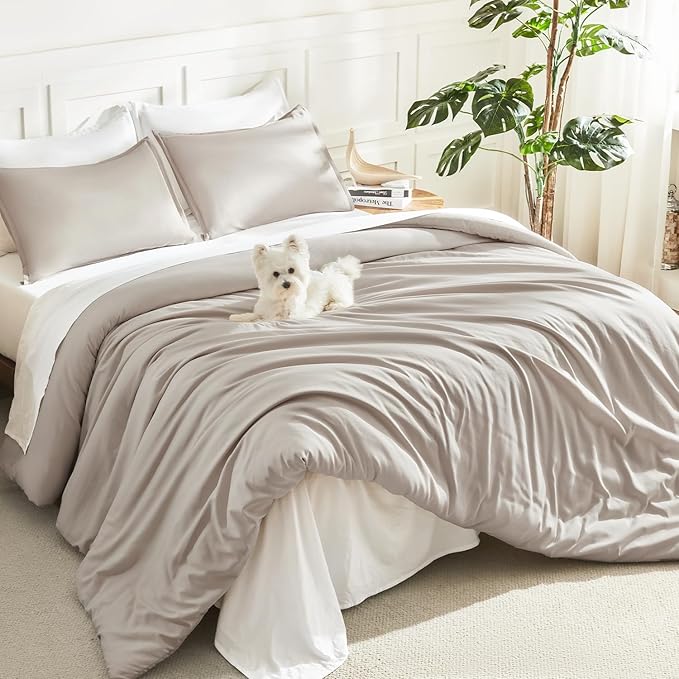 Litanika Comforters Linen Oversized Queen Size, 3 Pieces Lightweight Solid by Litanika