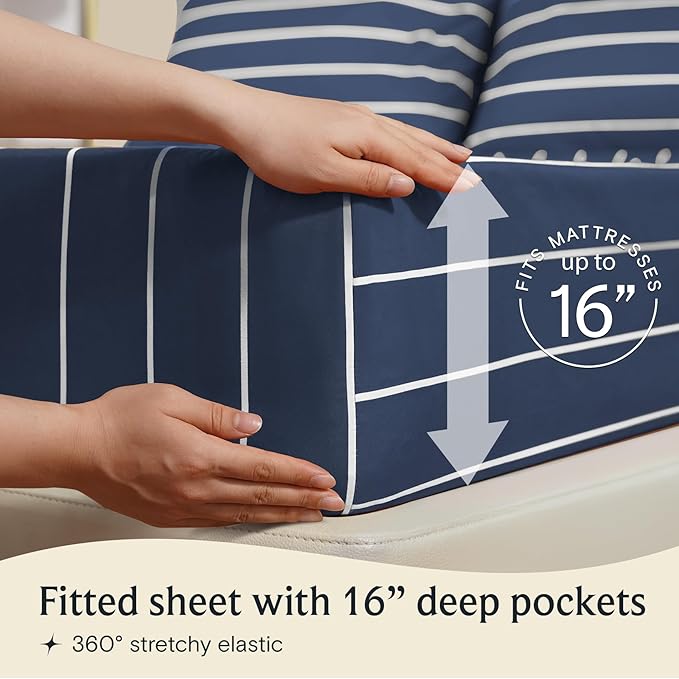 LuxClub 4 PC Cal King Size Sheet Set, Breathable Luxury Bed Sheets, Deep - Image 5
