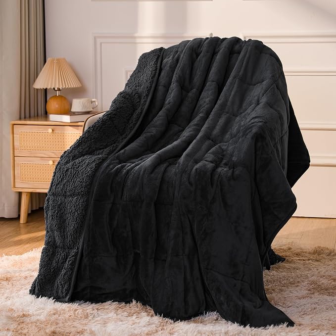 Sivio Weighted Blanket for Adult, 15 lbs Sherpa Heavy Throw by Sivio
