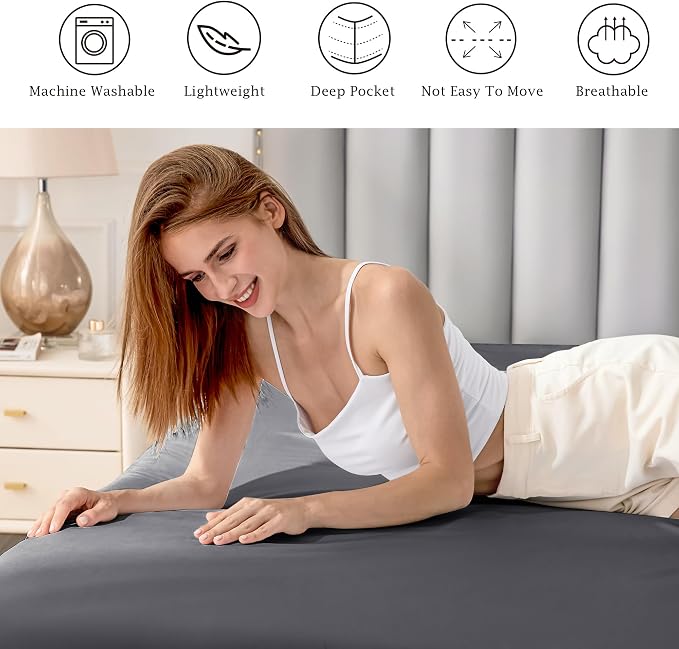 FreshCulture Pure Cotton Fitted Sheets Twin Size, 300 Thread Count Percale - Image 6